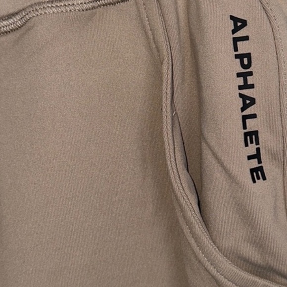 Women's Alphalete Small Leggings Pants Drawstring Khaki Joggers Light Mocha - Picture 5 of 9